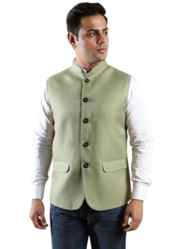 Image of Ethluxis Men's Designer Solid Nehru Jacket /Waist Coat /Bandhgala