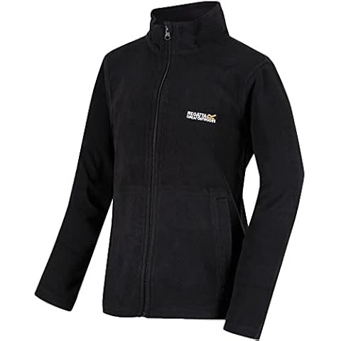 Regatta Kids Boys King II Fleece Full Zip Top Sweatshirt Jumper Long Sleeve High Black 11-12 Yrs Cover