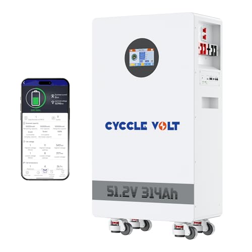 CYCCLEVOLT 48V 300Ah (314Ah) LiFePO4 Lithium Battery with 200A PACE BMS, 16KWh Solar Battery...