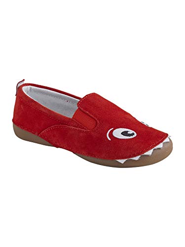 Vertbaudet - Zapatillas de Piel para niño, Rojo (Rojo), 24 EU