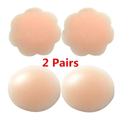 Amosfun – 2 pares de capas de silicone reutilizáveis para mamilos de seio e pétalas adesivas para mu