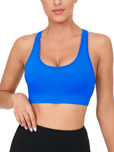 Image of RUNNING GIRL Sports Bras for Women,Seamless Strappy Sports Bra High Support Crisscross Back with Removable Pads