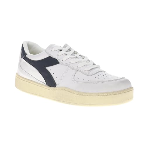 Diadora Mens Mi Basket Low Used Lace Up Sneakers Shoes Casual - Blue, White2