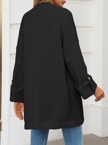 Image of Saodimallsu Womens Oversized Long Cardigan Sweaters Casual Open Front Chunky Knit Slouchy Fall Trendy Sweater Coats