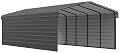 Arrow Carports Galvanized Steel Carport, with 2-Sided Enclosure, Compact Car Metal Carport Kit, 12' x 29' x 7', Charcoal
