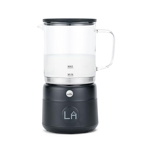 Wilfa SILKY Milchaufschäumer - 5 Programme: heißer & kalter Milchschaum - für Latte-Art, Hot Foam & Kakao - Temperatursteuerung 60-75°C - spülmaschinengeeignet - magnetische Rotation
