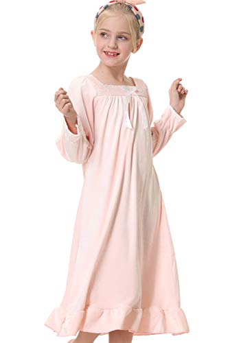 Girls Princess Nightgown,Winter Long Sleeve Flannel Nightdress Pajamas Dress Kids 3-12 Years3