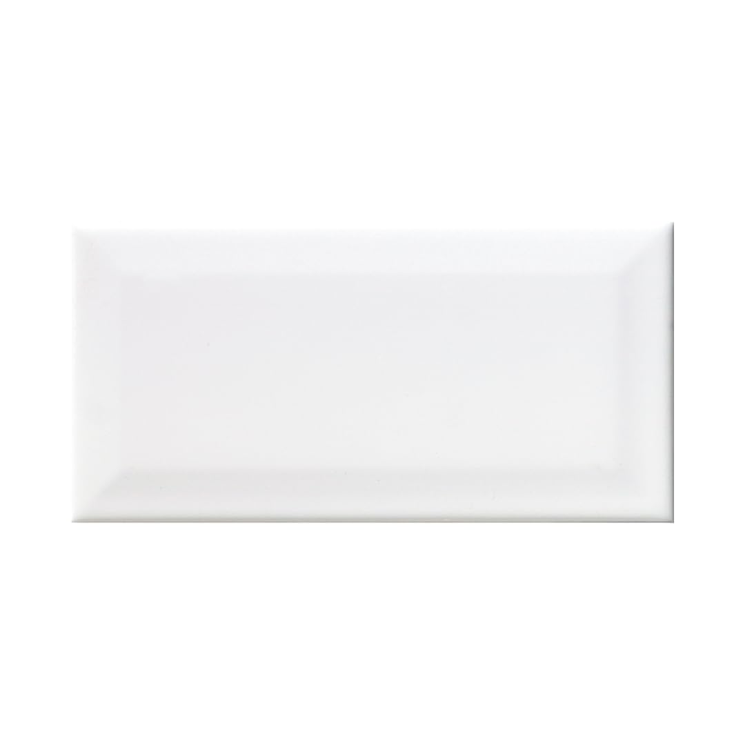 Devon Bevelled 100x 200 Metro Brick Ceramic Tile (50, White)