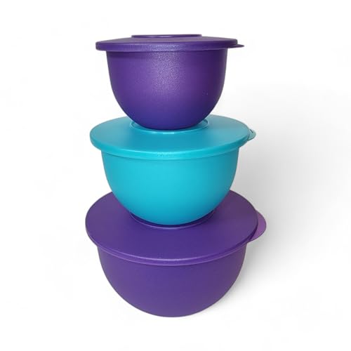 Juego de 3 tazones Tupperware Impressions colores brillantes miniatura 1