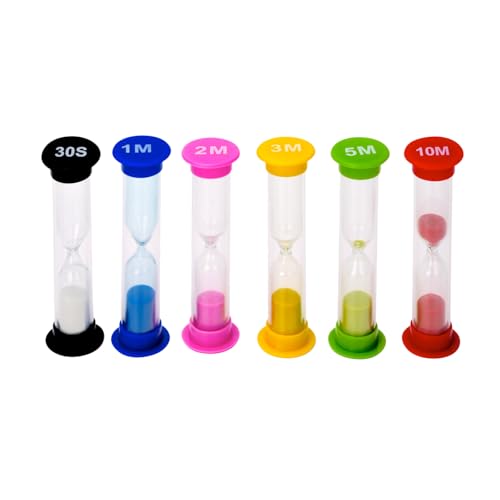 I-MART Plastic Sand Timer Sandglass Hourglass Sand Clock Timer 30 sec, 1 min, 2 mins, 3 mins, 5...