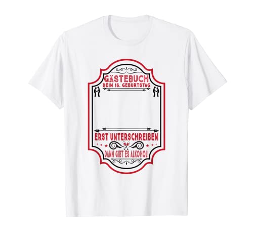 Libro de visitas 16 cumpleaños decoración de cumpleaños adolescente adolescente Camiseta