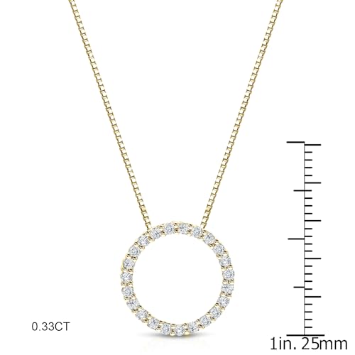 Diamond Wish 1/6 to 1 Carat Diamond Circle of Life Round Pendant Necklace for Women in 14k Gold (I1-I2, cttw) on 18 Inch Long Chain with Spring Ring Clasp4