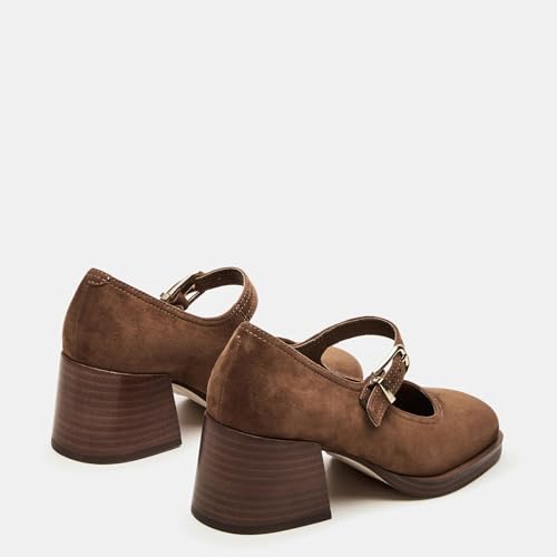 Black Mary Janes for Women B-Black Buckle Chunky Heels with Platform Patent Comfortable Casual Shoes3