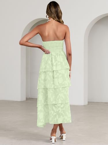 Image of Simplee Womens Summer Strapless Maxi Dress 2026 Boho Floral Off Shoulder Wedding Guest Dresses Tiered Beach Long Sundress