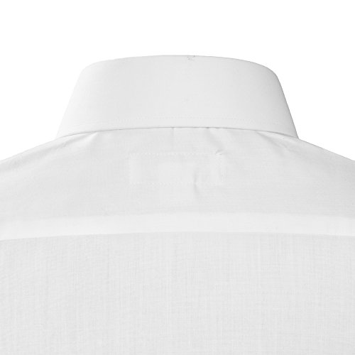 Women’s 1/4” Pleat, Poly Cotton Laydown Collar Tuxedo Shirt White Classic Tuxedo Shirt3