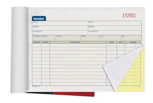 adams invoice book 2-part carbonless 5-916 x 8-716 inches 50 sets per book dc5840
