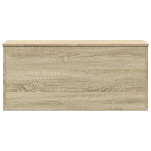 Baúl de almacenaje de 100 cm en madera de ingeniería resistente roble Sonoma 8
