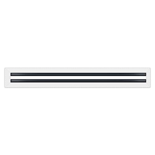 Image of BUILDMART - 30x4 MUD-in Air Vent Cover - Drywall MUD in White Air Vent - MUD Linear Slot Diffuser - Register Grille for Ceiling and Walls - Texas Buildmart