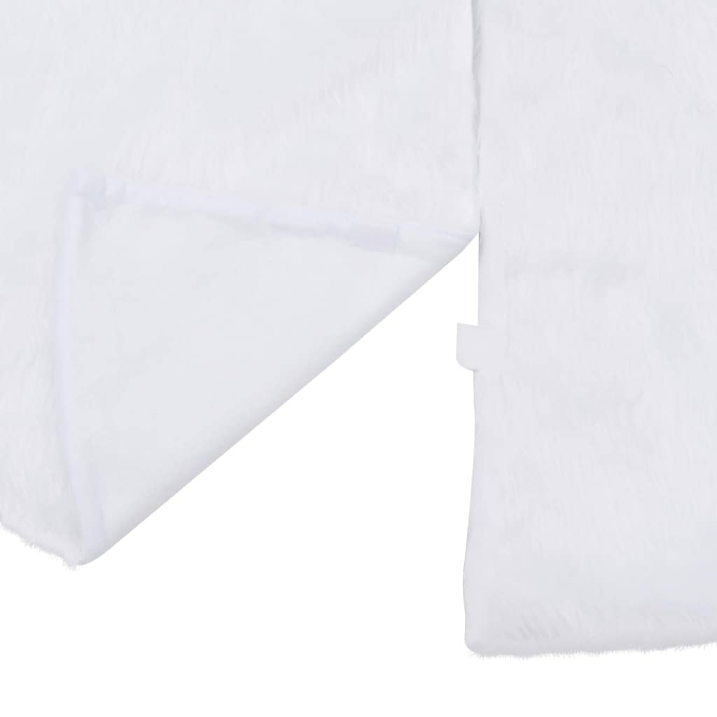 Jupe de sapin de Noël blanche en fausse fourrure 122 cm avec dos non tissé, couverture de support d'arbre, tapis pour sapin de Noël, décoration de Noël pour salon, intérieur en hiver