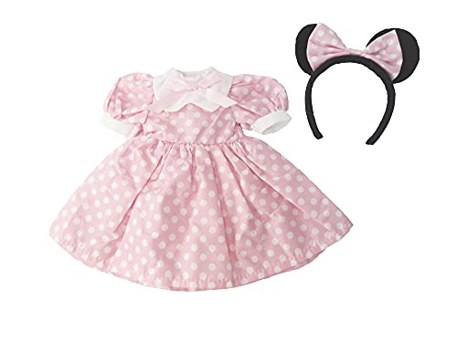 American Fashion World Pink Polka Dot Mouse Dress for 14-Inch Dolls | Mouse Ears Included | Premium Quality & Trendy Design | Outfit Fashions - Thumbnail 3