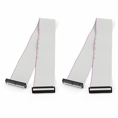 Tool parts 2pcs FC40P 40-Pin IDC Socket Extension Flat Ribbon Cable Wire 50cm 20inch