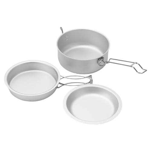 Aluminum Camping Pots Outdoor Cooking Pots with Folding Handle Camping Cookware for Camping Hiking Picnics Travel