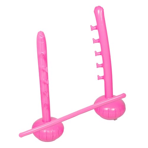 BESTonZON Pértiga Inflable para Salto de Altura Exterior Plegable Gigante Playa Espuma Juegos al Aire para Adultos y Familia Juegos de Fiesta al Aire de polivinilo Rosa