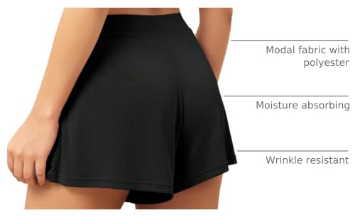 Image of ODODOS 2-Pack Ultra-Soft Modal Lounge Shorts for Women - Lightweight & Breathable Sleepwear, 3 inch Inseam