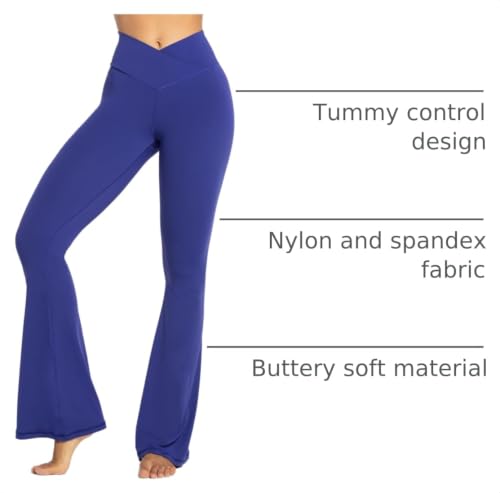 Image of Sunzel Flare Leggings, Crossover Yoga Pants with Tummy Control, High-Waisted and Wide Leg