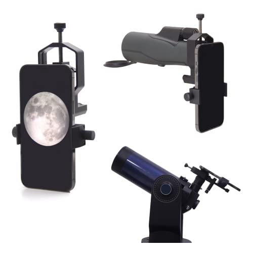 3-Axis High-Precision Telescope Phone Adapter - Accuview Digiscoping Smartphone Holder Metal Mount For Spotting Scope Binocular Monocular Microscope|Fits All Cell Phone Cameras/Max 2.4" Eyepiece #TOP5