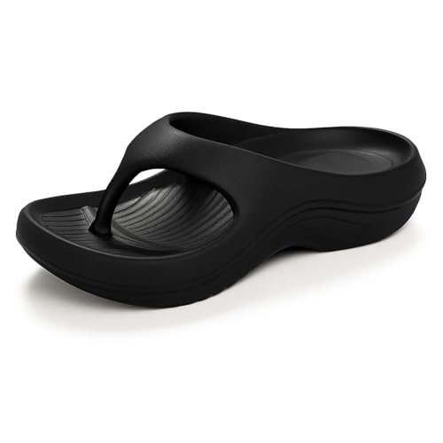 Hrtesus Pillow Arch Support Slides for Women Pillow Flip Flops Arch Support Orthopedic Sandals Recovery, Lightweight, Cushioning, Shock-Absorbing