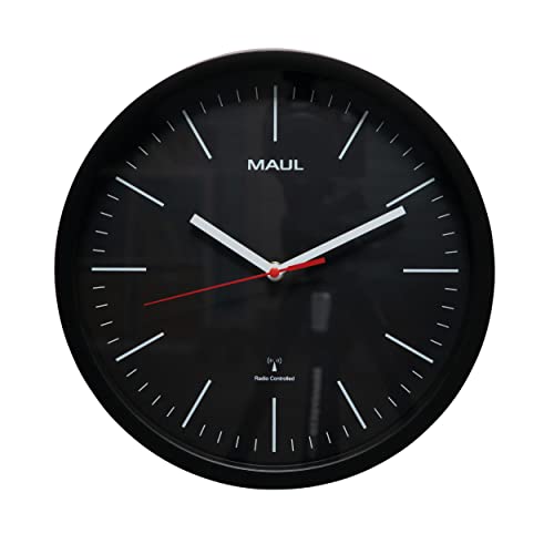 MAUL MAULjump Wall Clock Diameter 30.5 cm, Black, Breite: 310 mm x Tiefe: 42 mm x Höhe: 310 mm