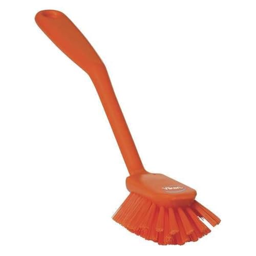 Vikan 42377 Brush,Dish,Scraping Edge,Med,11",PP/PBT,Orange