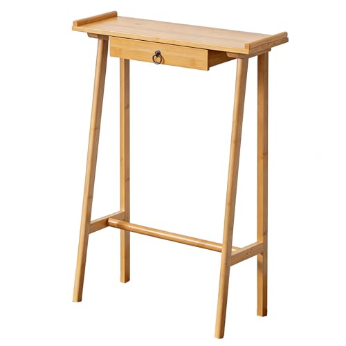 BeiJingYZ Consola Recibidor de Madera con Cajones, Recibidores de Entrada Pequeña, Decoración Retro, Estilo Chino para Pasillo, Sala, Recibidor y Entrada(Yellow,70x24x85 cm/28x9x33 in)