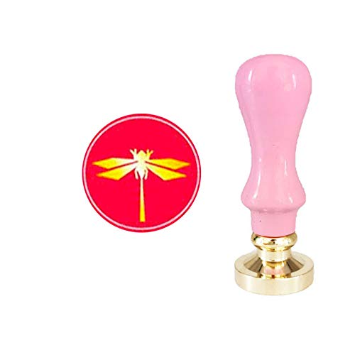 YGHM Cute Dragonfly Wax Seal Stamp Elegangt Pink Macaroon Wood Handle Sealing Wax Stamp Kit Gift Wine Package Wedding Invitations Card Envelope Letters Seal Stamp