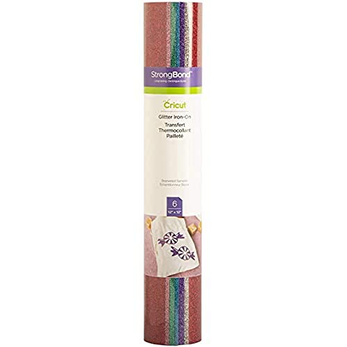 Cricut Glitter Iron On, Bejeweled Sampler Pack- 6 Sheets (12'x12') - HTV Heat Transfer Vinyl, Compatible with Cricut Heat Presses & Machines