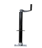 Bastion Distribution Top-Wind A-Frame Trailer Jack with Rectangular Footpad | 5000 lb Manual Crank Tongue Jack | Great for RVs, Campers, Boats, Utility Trailers & More | BJ-5000TW-1 / RFP