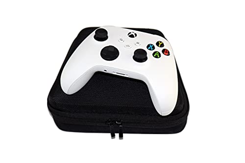 Suw EVA Arduous Case Journey Carrying Moveable Storage Bag for Xbox Core Controller – Robotic White Controller with Mesh Pocket Matches Plug & Cables