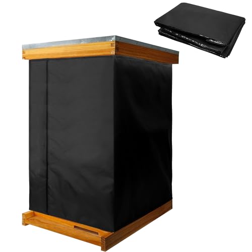 codree 10 Frame Winter Bee Hive Wrap- 2 Deep Boxes & 1 Medium Box 600D Oxford Beehive Winter Protection Cover- Cozy Windproof Warm Bee Hive Insulation Wrap for Most Bee Hive (85