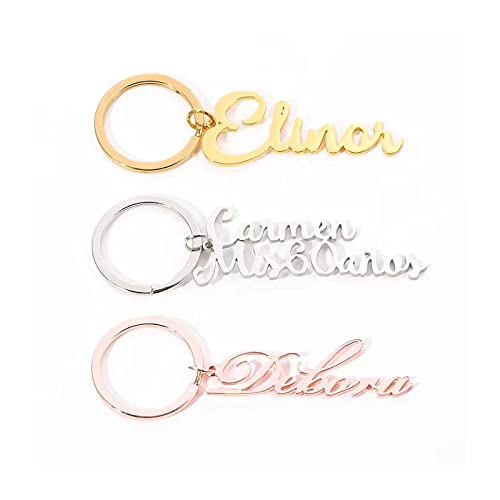 CRASLYMO Personalisierter Schlüsselanhänger mit Name Gravur Schlüsselbund mit Name Anhänger Edelstahl Personalisierte Geschenke für Damen Freundin Mutter Cover