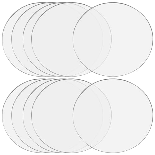 Image of Hitefu Clear Circle Acrylic Sheets, 6 Inch, 10 Packs, 3mm Thick | Transparent Plexiglass, For Signs & Photo Frames, Art Craft & DIY Display Projects
