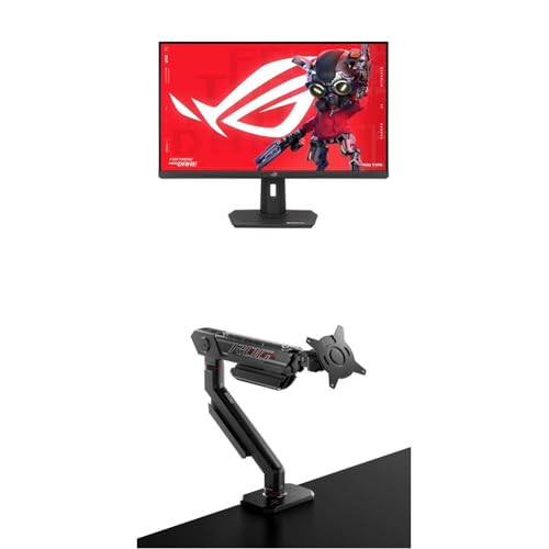 Image of Bundle of ASUS ROG Strix 32 inch 4K HDR Gaming Monitor (XG32UCG), Dual Mode (4K 160Hz /FHD 320Hz), 0.3ms, USB-C, G-SYNC Compatible + ASUS ROG Ergo Monitor Arm (AAS01) - Monitor Mount with Cable Management