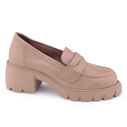 Sapato mocassim Bottero 347302 couro Oxford tratorado alto