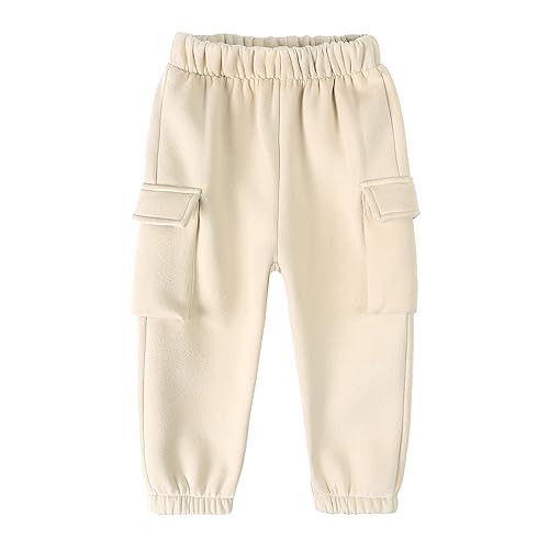 MYGBCPJS Boys Girls 2Pcs Thick Fleece Zipper Sweatsuit Kids Long Sleeve Pullover Sweatshirt No Hood + Pants Outfits Set4