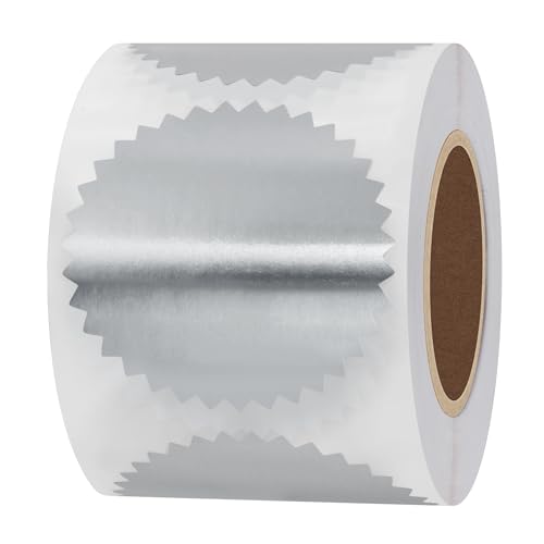 HYBSK 300枚 銀エンボスシール 賞状用 51mm 銀メダル シール 賞 银箔エンボス 招待状 封筒 証書 賞状装飾品メダル（銀）