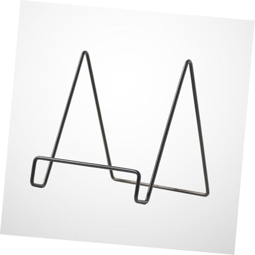 Soporte para platos y revistas de hierro forjado PRETYZOOM con estructura geométrica estable 6