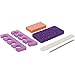 ForPro Professional Collection 5-Piece Pedicure Kit, 200-Count, Individually-Packed, Purple Pumice Pad, Wood Nail File 80/100 Grit, Mini Buffer 80/100 Grit, Wood Stick, Toe Separators