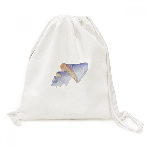Toile drawstring backpack bleu avec illustration vie marine pour voyage et sac shopping