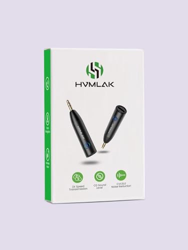 Image of HVMLAK Car Bluetooth 5.4 Aux Adapter, Metal Case, 1 Pack | USB-C Charging, HiFi Sound, Handsfree Calls, 6 Hours Play Time, Music Streaming for Old Car Home Stereo