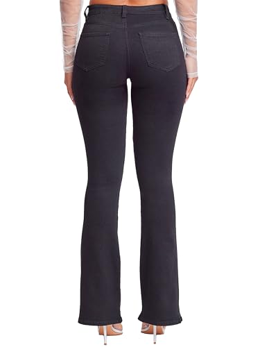 YMI Womens Basic 5 Pocket 1 Button High-Rise Flare3